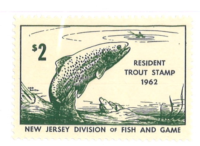 (image for) 1962 New Jersey Resident Trout Stamp